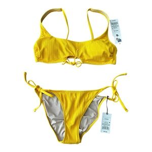 Shade & Shore yellow bikini medium top Small bottoms